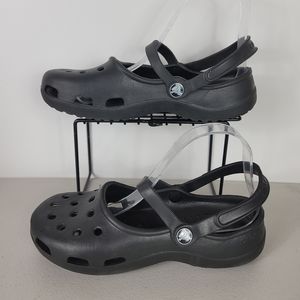Crocs  Woman's slip on Flats Loafers Shoes  Sz 8 black